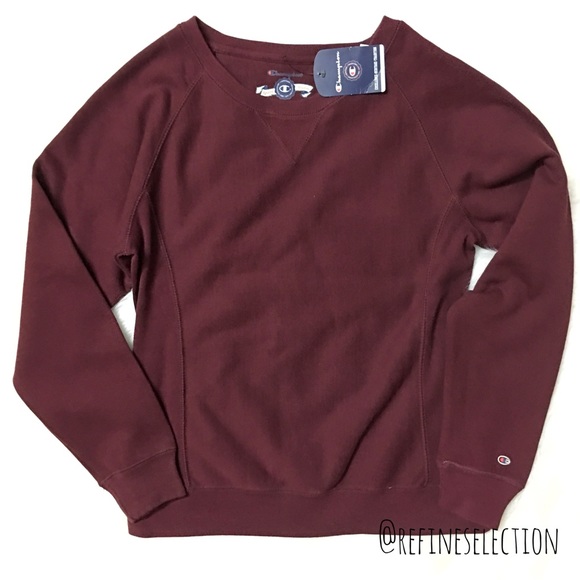 burgundy champion crewneck sweatshirt